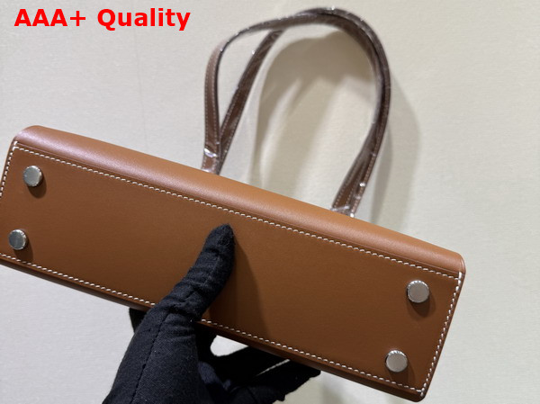 Hermes Tablier Sellier Bag in Hunter Cowhide Swift Calfskin and Militaire Canvas Gold and Natural Replica