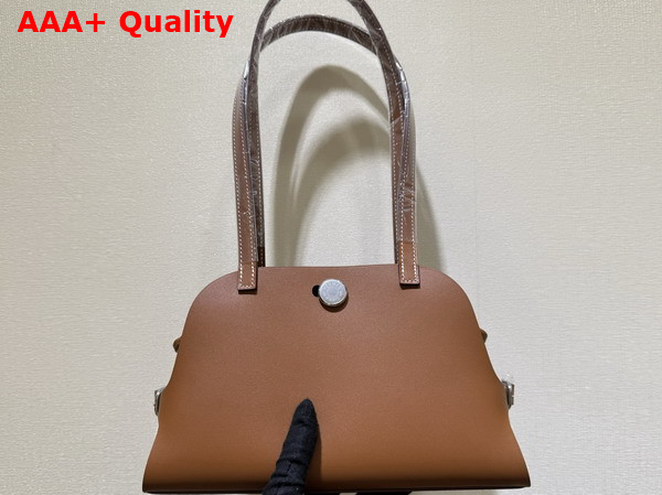 Hermes Tablier Sellier Bag in Hunter Cowhide Swift Calfskin and Militaire Canvas Gold and Natural Replica