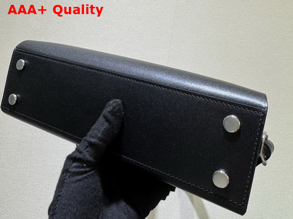 Hermes Tablier Sellier Bag in Noir Hunter Cowhide Swift Calfskin and Militaire Canvas Replica