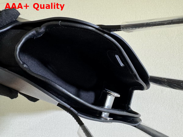 Hermes Tablier Sellier Bag in Noir Hunter Cowhide Swift Calfskin and Militaire Canvas Replica