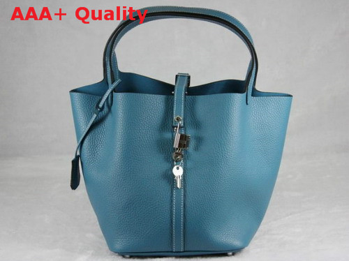Hermes Togo Leather Picotin Bag Sky Blue Replica