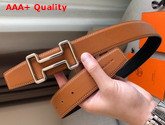 Hermes Tonight Belt Buckle and Reversible Leather Strap 38mm Noir Gold Swift Calfskin Replica