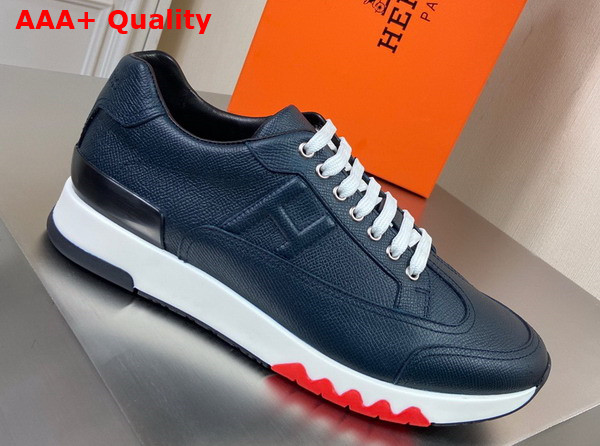 Hermes Trail Sneaker in Black Epsom Leather Replica