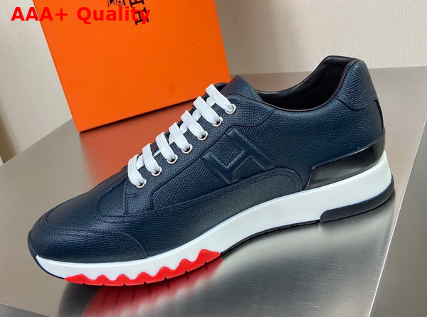 Hermes Trail Sneaker in Black Epsom Leather Replica