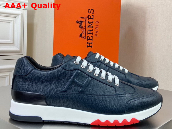 Hermes Trail Sneaker in Black Epsom Leather Replica
