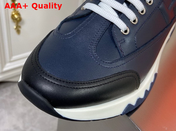 Hermes Trail Sneaker in Dark Blue Calfskin Replica