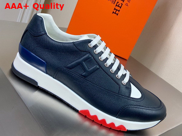 Hermes Trail Sneaker in Dark Blue Epsom Leather Replica