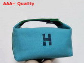Hermes Trousse Bride A Brac Petit Modele Turquoise Replication