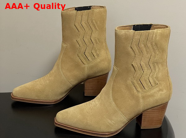Hermes Vegas Ankle Boot in Beige Suede Goatskin Replica