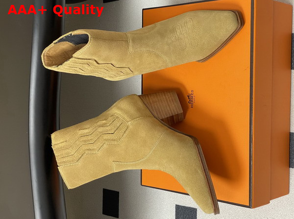Hermes Vegas Ankle Boot in Beige Suede Goatskin Replica
