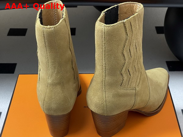 Hermes Vegas Ankle Boot in Beige Suede Goatskin Replica