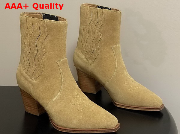 Hermes Vegas Ankle Boot in Beige Suede Goatskin Replica