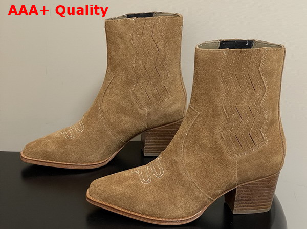 Hermes Vegas Ankle Boot in Brown Suede Goatskin Replica