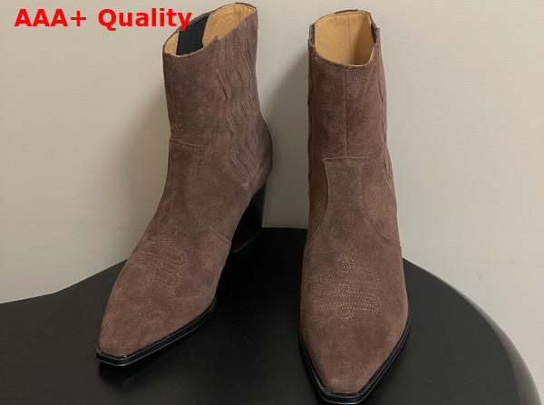 Hermes Vegas Ankle Boot in Marron Ebene Suede Goatskin Replica