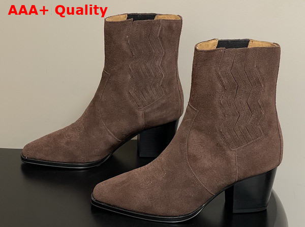 Hermes Vegas Ankle Boot in Marron Ebene Suede Goatskin Replica