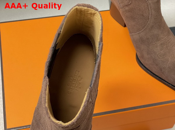 Hermes Vegas Ankle Boot in Marron Ebene Suede Goatskin Replica