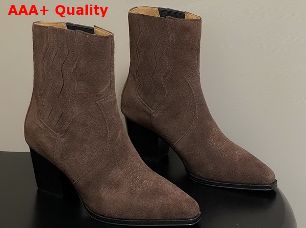 Hermes Vegas Ankle Boot in Marron Ebene Suede Goatskin Replica