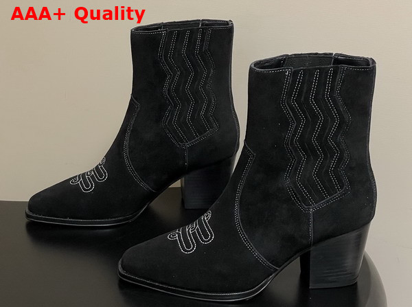 Hermes Vegas Ankle Boot in Noir Suede Goatskin Replica