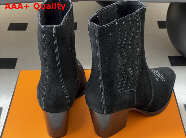 Hermes Vegas Ankle Boot in Noir Suede Goatskin Replica