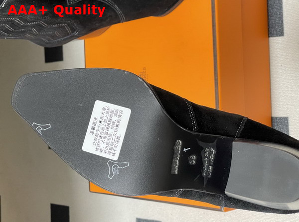 Hermes Vegas Ankle Boot in Noir Suede Goatskin Replica