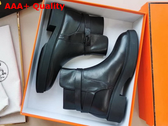 Hermes Veo Ankle Boot Noir Calfskin Replica