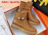 Hermes Veo Ankle Boot Tan Calfskin Replica