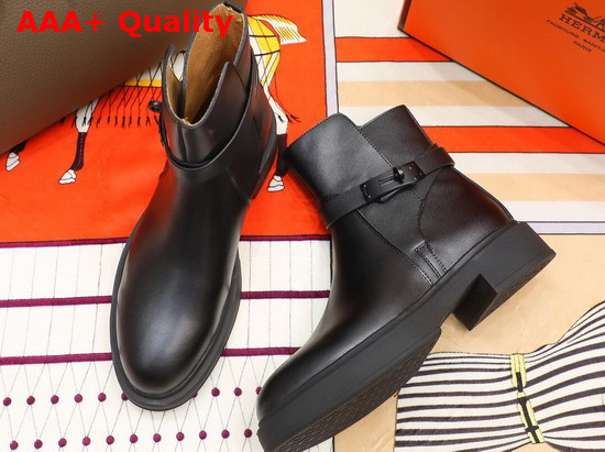 Hermes Veo Ankle Boot in Black Calfskin Replica