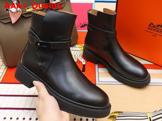 Hermes Veo Ankle Boot in Black Calfskin Replica