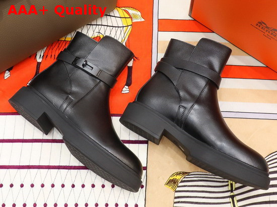 Hermes Veo Ankle Boot in Black Calfskin Replica