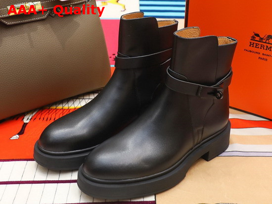 Hermes Veo Ankle Boot in Black Calfskin Replica