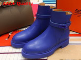 Hermes Veo Ankle Boot in Metallic Blue Calfskin Replica