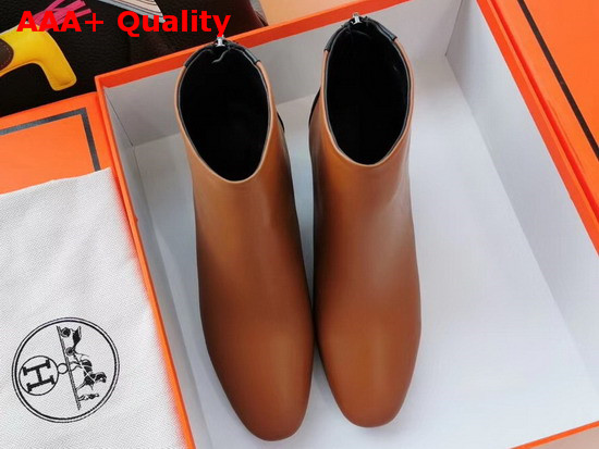 Hermes Veronica Ankle Boot Natural and Noir Calfskin Replica