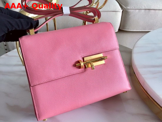 Hermes Verrou 21 Bag in Rose Azalee Epsom Calfskin Hand Stitching Replica