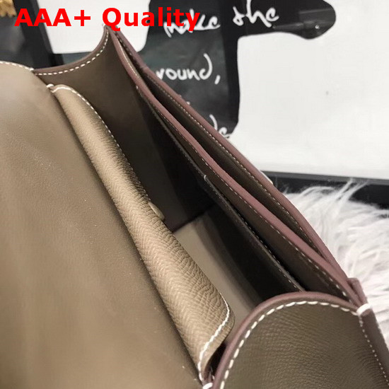Hermes Verrou Bag in Grey Epsom Calfskin Replica