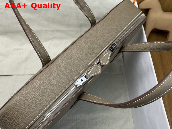 Hermes Victoria Light Briefcase in Elephant Gray Evercolor Calfskin Replica