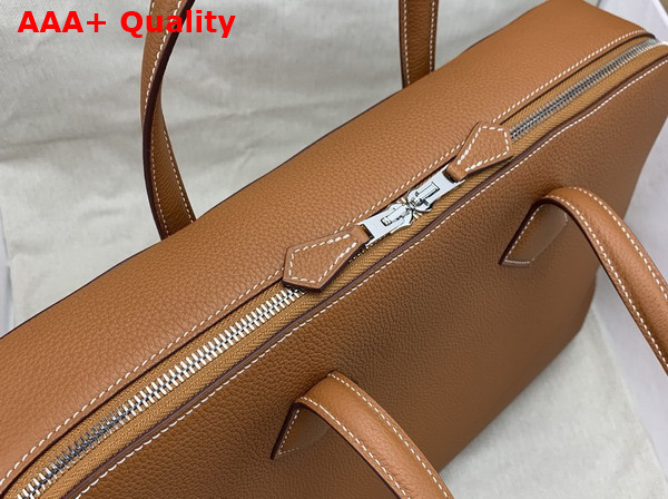 Hermes Victoria Light Briefcase in Gold Evercolor Calfskin Replica