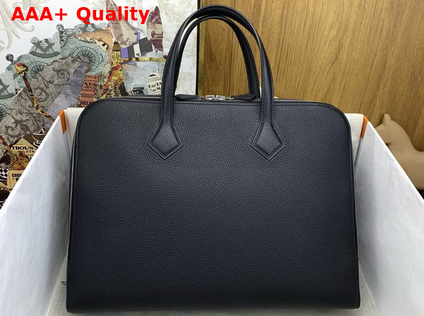 Hermes Victoria Light Briefcase in Noir Evercolor Calfskin Replica
