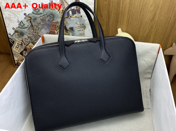 Hermes Victoria Light Briefcase in Noir Evercolor Calfskin Replica