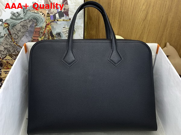 Hermes Victoria Light Briefcase in Noir Evercolor Calfskin Replica