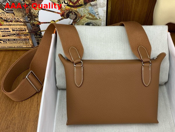 Hermes Videpoches Bag in Gold Brown Togo Calfskin Replica