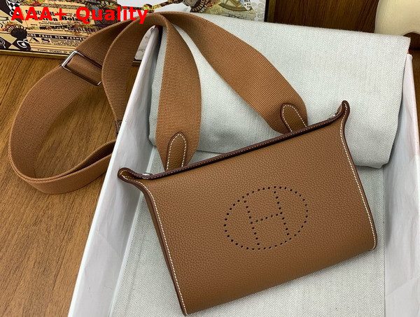 Hermes Videpoches Bag in Gold Brown Togo Calfskin Replica