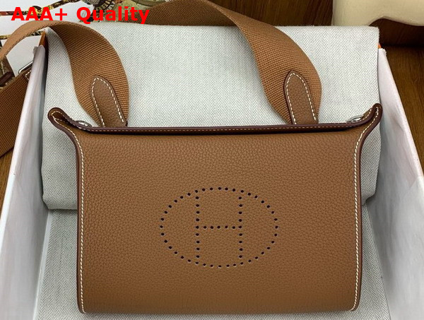 Hermes Videpoches Bag in Gold Brown Togo Calfskin Replica