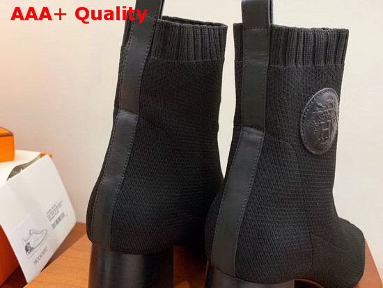 Hermes Volver 60 Ankle Boot Noir Knit with Clic Cest Noue Motif Replica