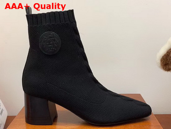 Hermes Volver 60 Ankle Boot Noir Knit with Clic Cest Noue Motif Replica