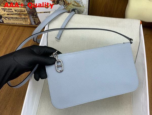 Hermes Zipengo Chaine d Ancre To Go Pouch in Bleu Glacier Evercolor Calfskin Replica
