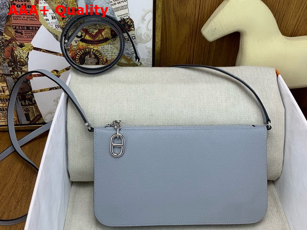 Hermes Zipengo Chaine d Ancre To Go Pouch in Bleu Glacier Evercolor Calfskin Replica