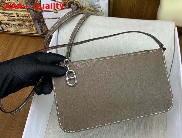 Hermes Zipengo Chaine d Ancre To Go Pouch in Elephant Grey Evercolor Calfskin Replica