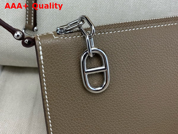 Hermes Zipengo Chaine d Ancre To Go Pouch in Elephant Grey Evercolor Calfskin Replica