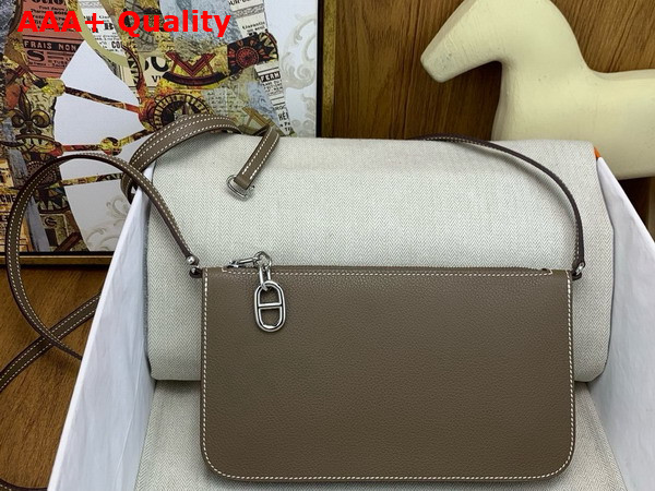 Hermes Zipengo Chaine d Ancre To Go Pouch in Elephant Grey Evercolor Calfskin Replica
