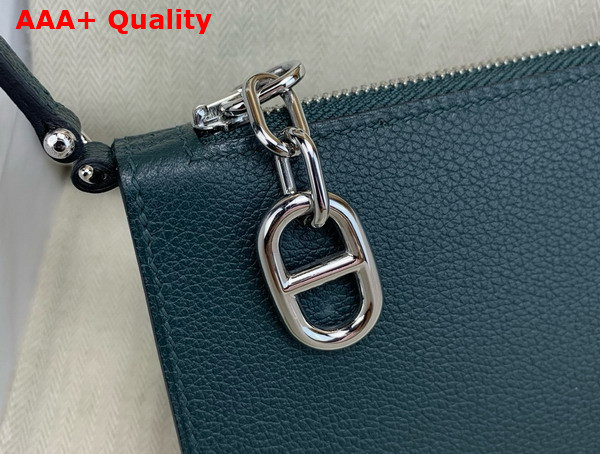 Hermes Zipengo Chaine d Ancre To Go Pouch in Emerald Green Evercolor Calfskin Replica